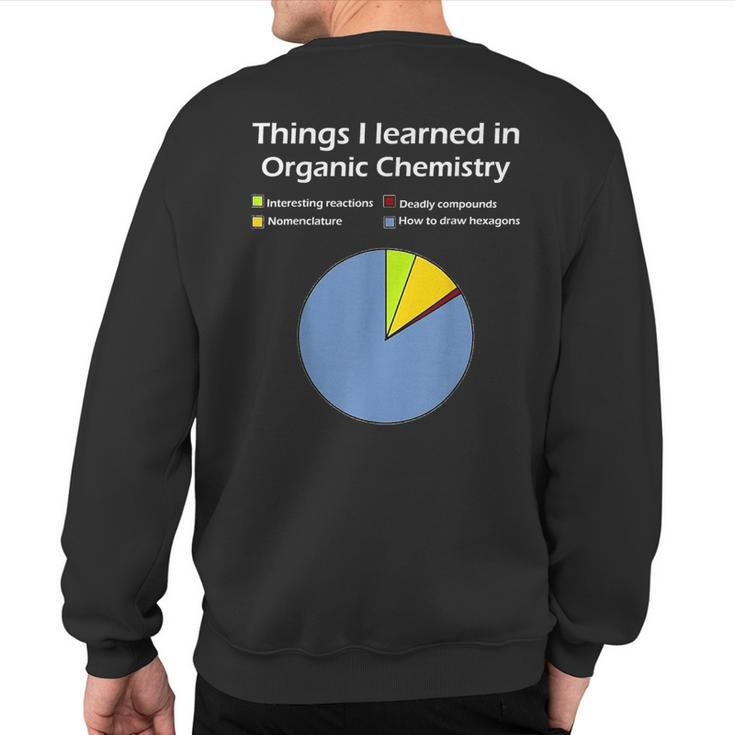 Things I Learned In Organic Chemistry Science Sweatshirt Back Print