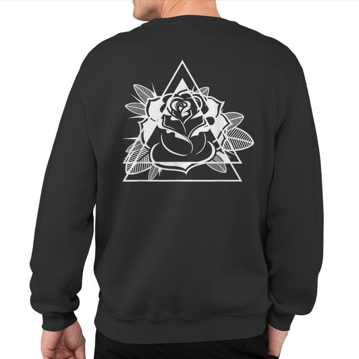 Geometric Rose Gardener Gardening Rose Sweatshirt Back Print