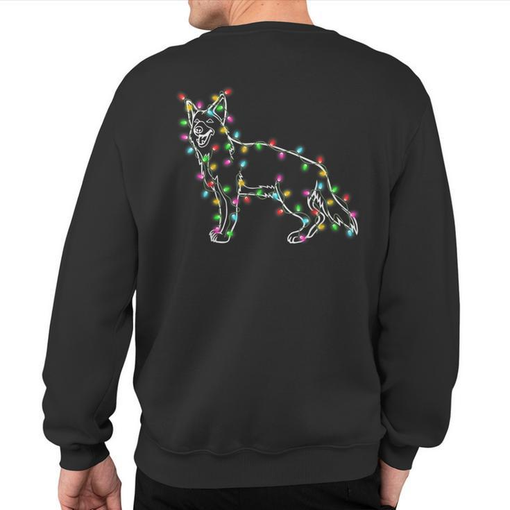 German Shepherd Dog Tree Christmas Sweater Xmas Dogs Sweatshirt Back Print