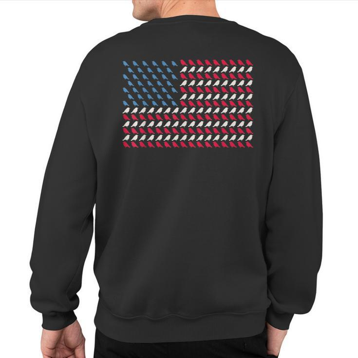 Goldfinch American Flag Passerine Us 4Th Of July Usa Sweatshirt Back Print