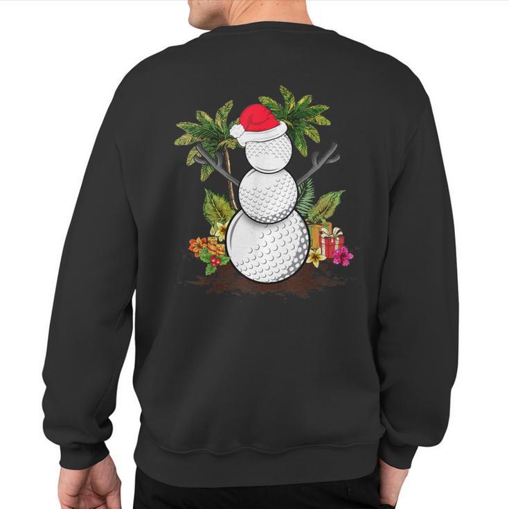 Golf Christmas In July Summer Snowman Golfer Party Hawaii Sweatshirt Back Print