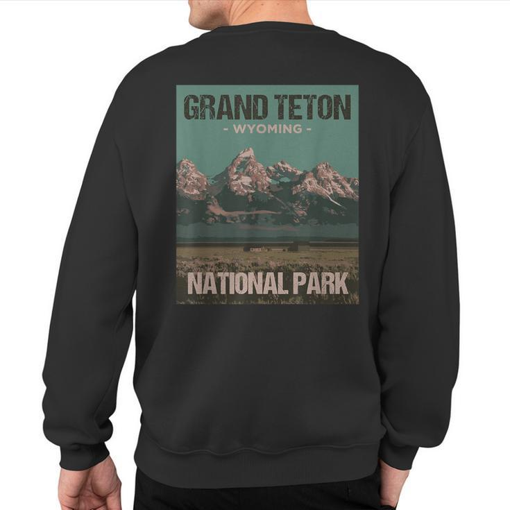 Grand Teton National Park Wyoming Poster Sweatshirt Back Print