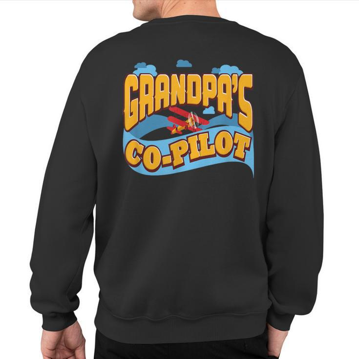 Grandpa's Co-Pilot Children's Aircrew Sweatshirt Back Print