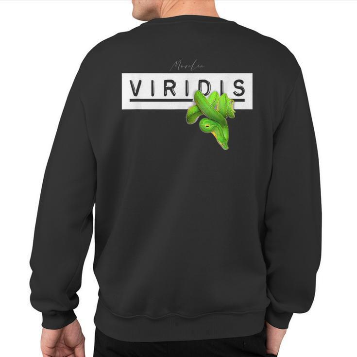 Green Tree Python Morelia Viridis Snake Keeper Sweatshirt Back Print