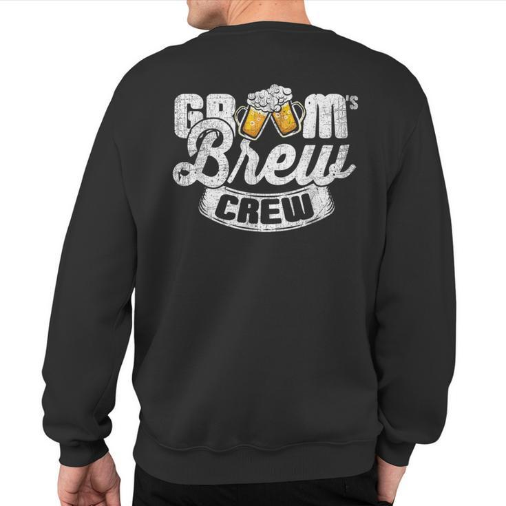 Grooms Brew Crew Groomsmen & Best Man T Sweatshirt Back Print