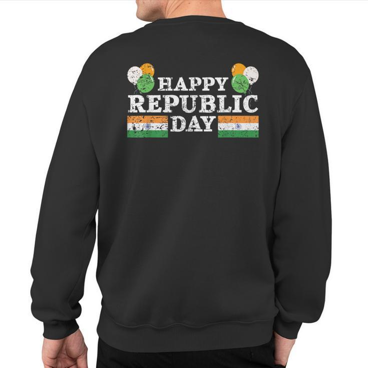Happy Republic Day Hindustani India Flag Indian Sweatshirt Back Print
