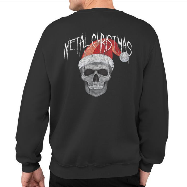 Heavy Metal Christmas Skull Santa Sweatshirt Back Print