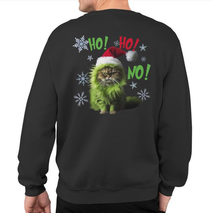 Ho Ho No Bad Cat Christmas Sweatshirt Back Print