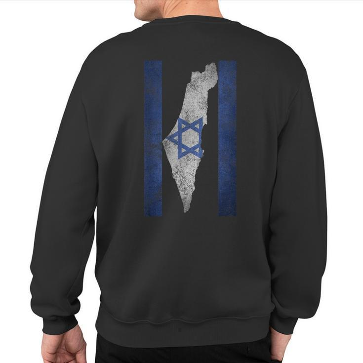 Israel Map Travel Jews Proud Jewish Israeli Flag Sweatshirt Back Print