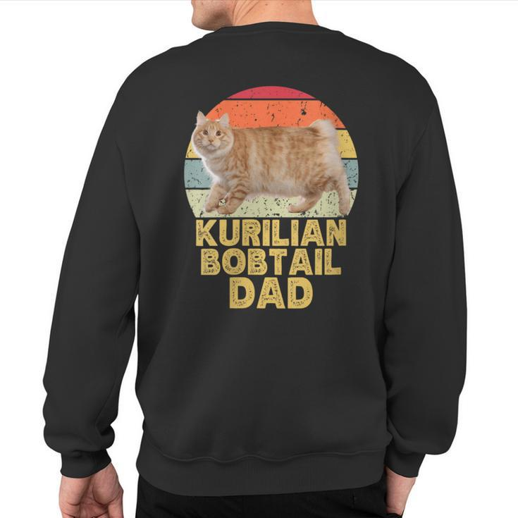 Kurilian Bobtail Cat Dad Retro Vintage For Cat Lovers Sweatshirt Back Print