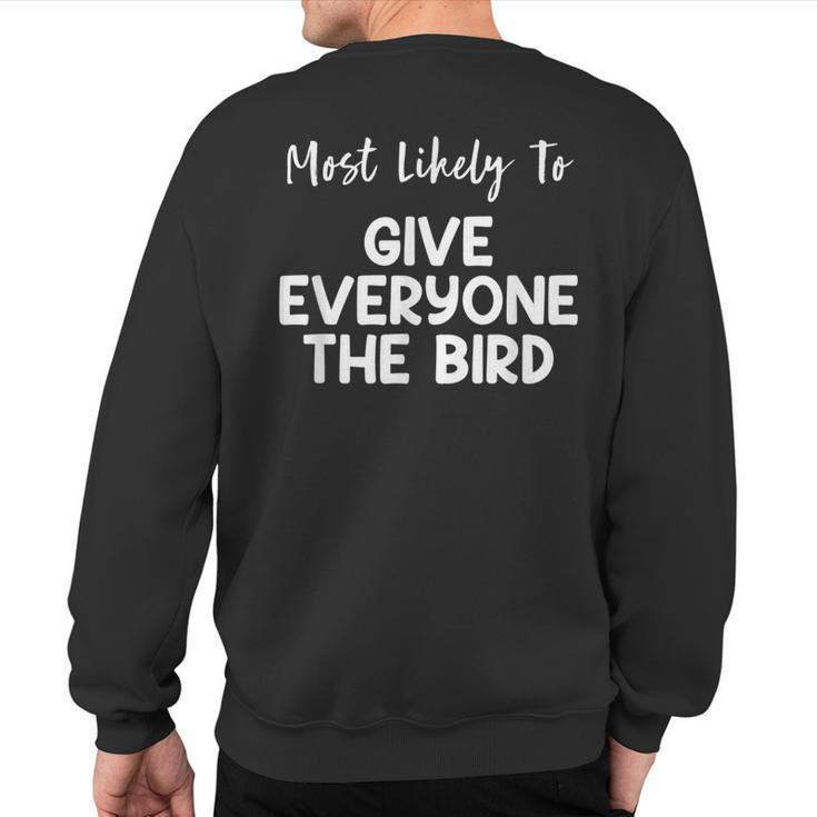 Most Likely To Family Thanksgiving Matching Couples Sweatshirt Back Print