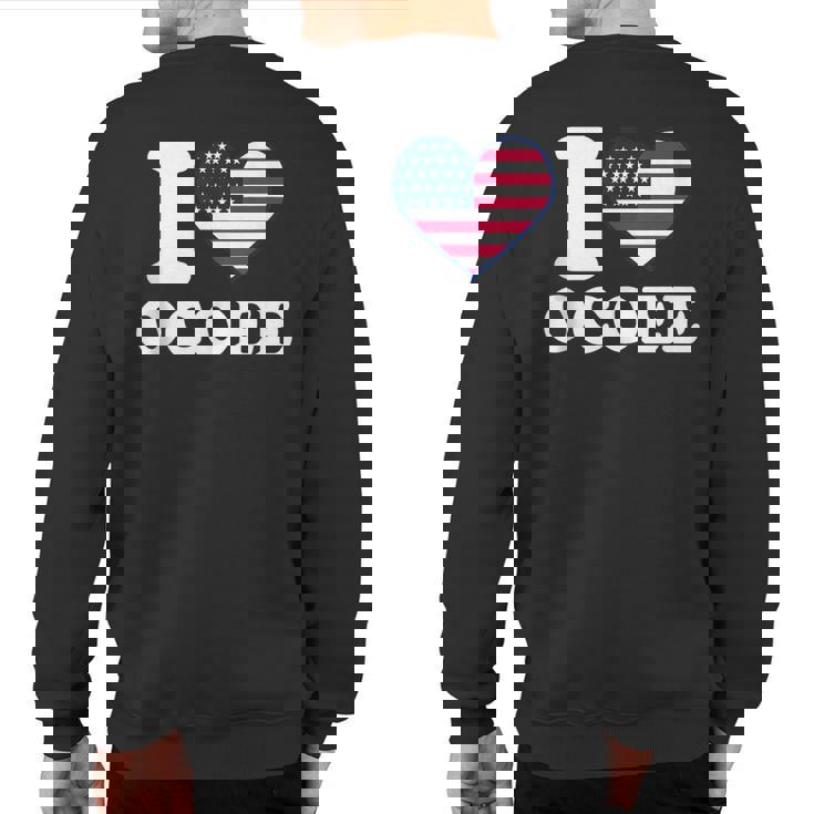 I Love Ocoee I Heart Ocoee Sweatshirt Back Print