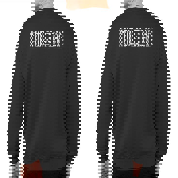 Middletown Vintage White Script Apparel Sweatshirt Back Print