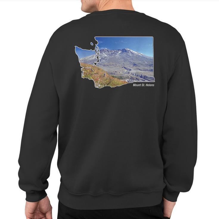Mount St Helens Map Washington Volcano Sweatshirt Back Print