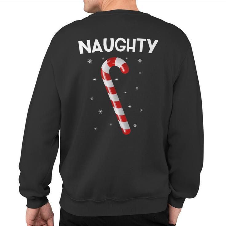 Naughty And Nice Matching Couples Christmas Sweatshirt Back Print