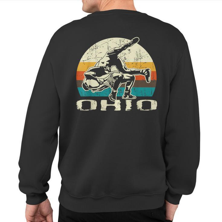 Ohio Wrestling Retro Wrestlers Sweatshirt Back Print