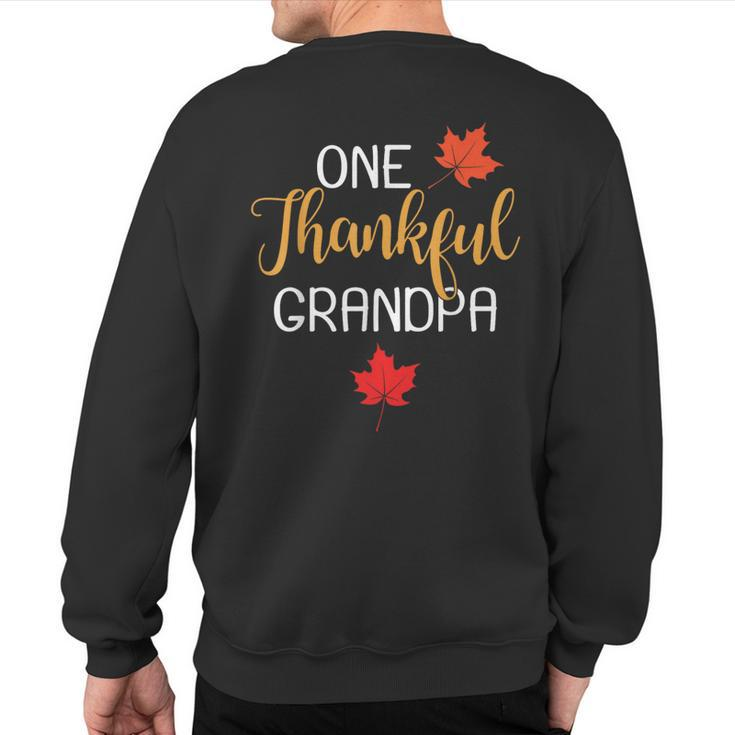One Thankful Grandpa Thanksgiving Day Family Matching Sweatshirt Back Print