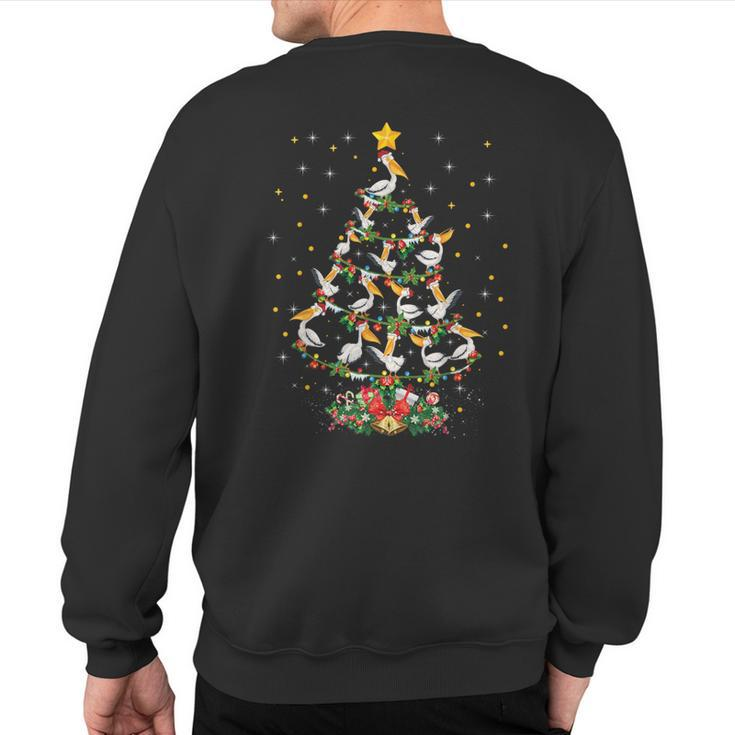 Pelican Lover Xmas Matching Pelican Christmas Tree Sweatshirt Back Print