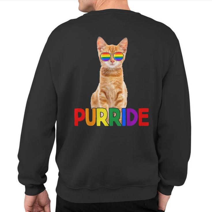 Pride Gay Cute Cat Purride Lgbtq Sweatshirt Back Print
