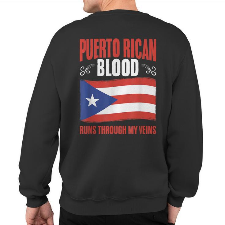 Puerto Rico Flag Boricua Puerto Rican Blood Pride Sweatshirt Back Print