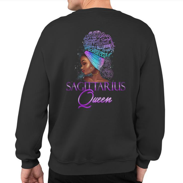 Purple Sagittarius Queen African American November December Sweatshirt Back Print
