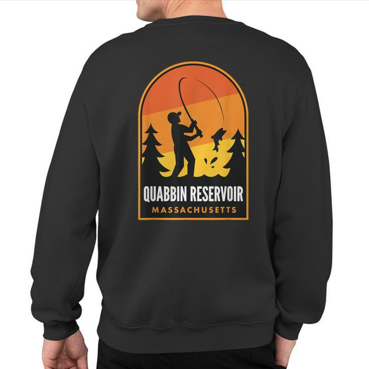 Quabbin Reservoir Massachusetts Fishing Sweatshirt Back Print