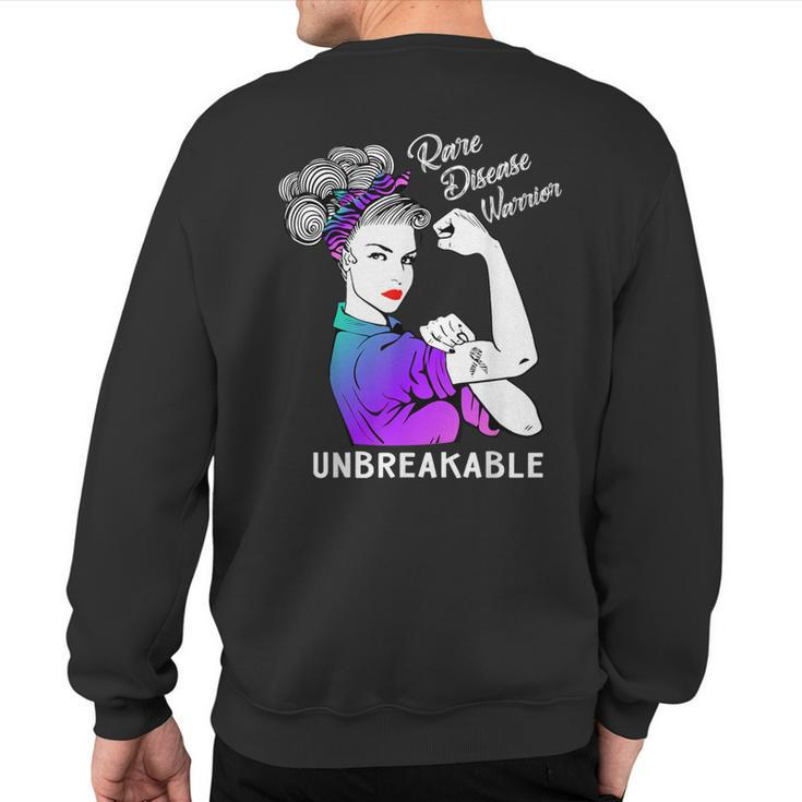 Rare Disease Warrior Unbreakable Awareness Sweatshirt Back Print