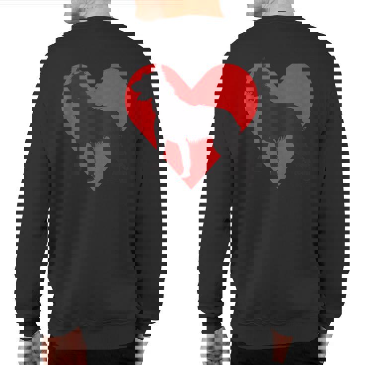 Red Heart Cute Dog Bouvier Des Ardennes Sweatshirt Back Print