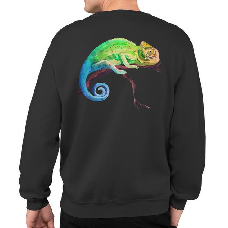 Reptile Zoo Keeper Idea Lizard Safari Chameleon Sweatshirt Back Print