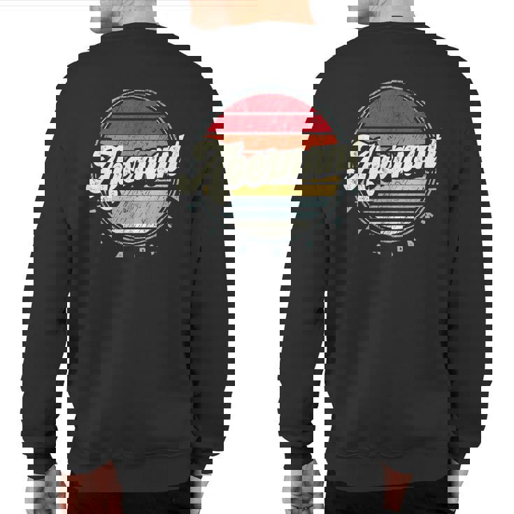 Retro Abernant Home State Cool 70S Style Sunset Sweatshirt Back Print