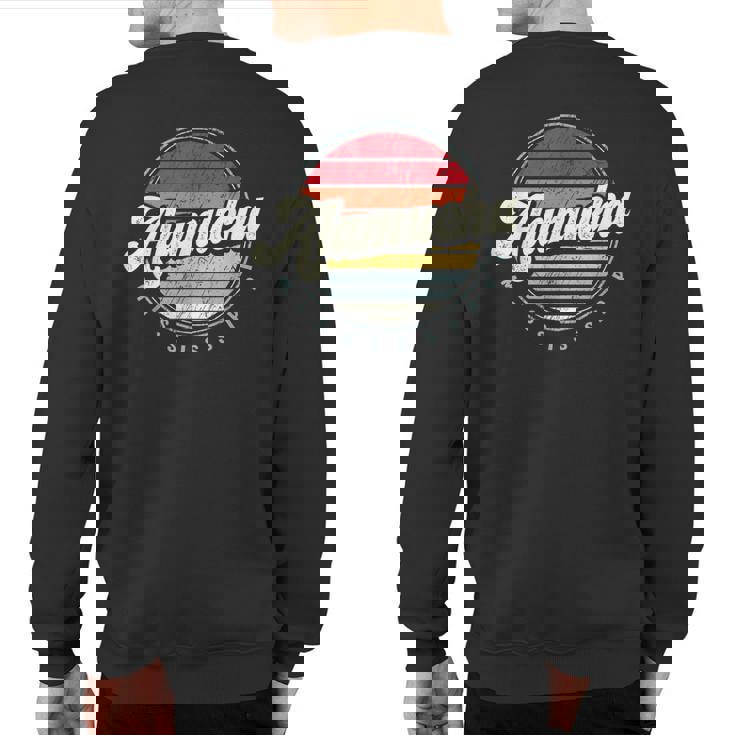 Retro Alamucha Home State Cool 70S Style Sunset Sweatshirt Back Print