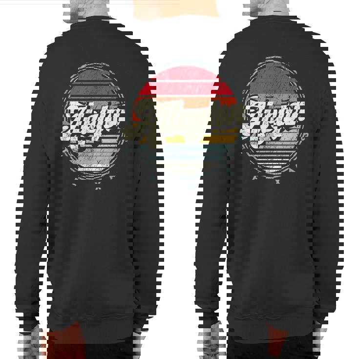 Retro Alleyton Home State Cool 70S Style Sunset Sweatshirt Back Print
