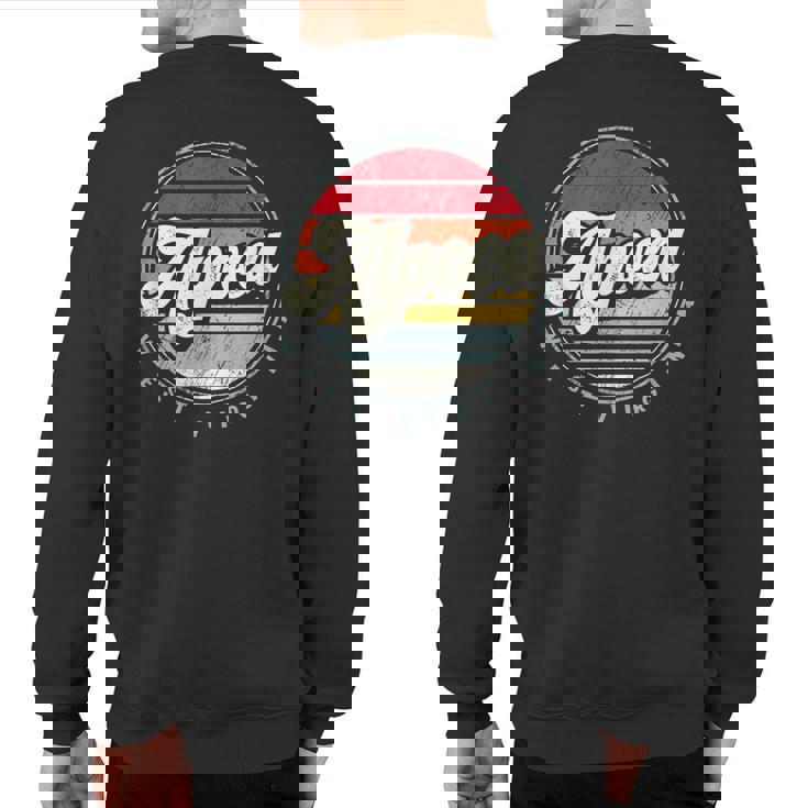 Retro Alpoca Home State Cool 70S Style Sunset Sweatshirt Back Print