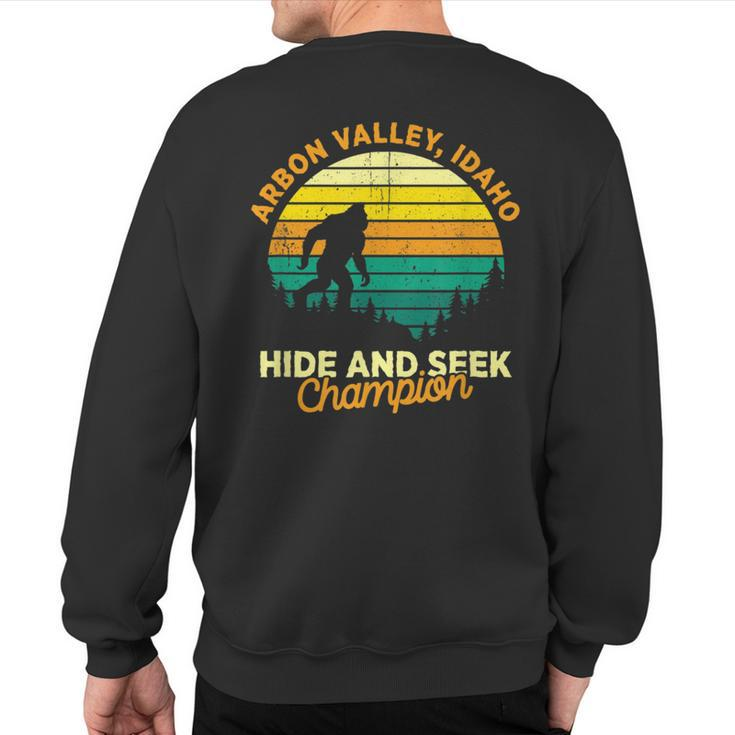 Retro Arbon Valley Idaho Big Foot Souvenir Sweatshirt Back Print
