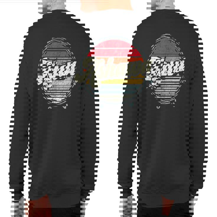 Retro Ashawa Home State Cool 70S Style Sunset Sweatshirt Back Print