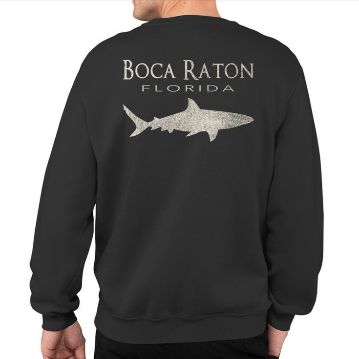 Retro Boca Raton Fl Shark Sweatshirt Back Print