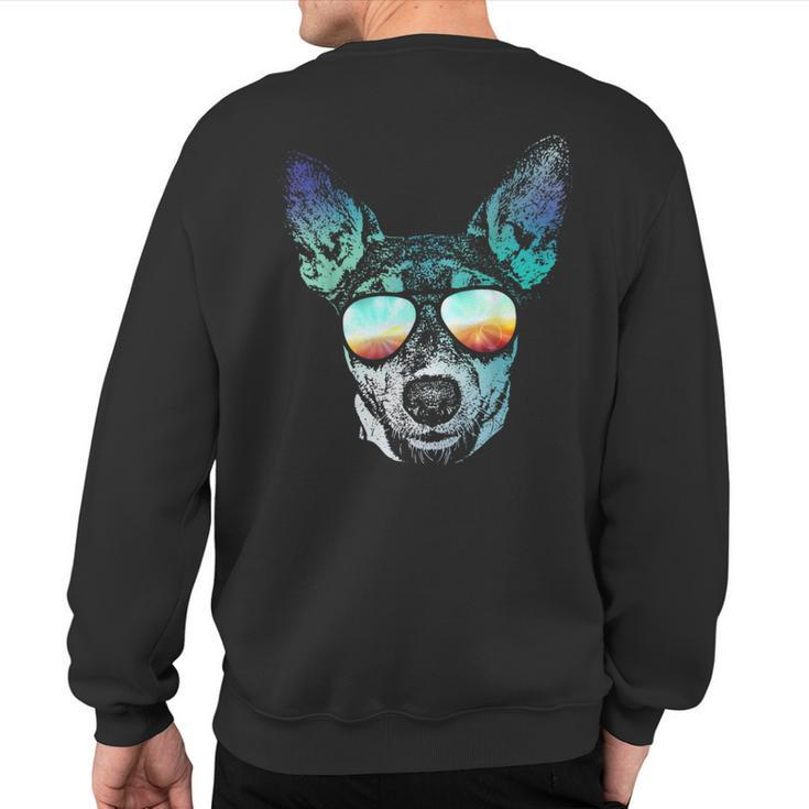 Retro Disco Dog Teddy Roosevelt Terrier Sweatshirt Back Print