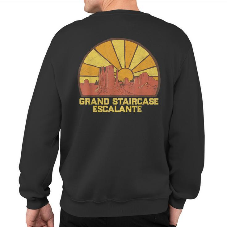 Retro Grand Staircase Escalante Sun Vintage Graphic Sweatshirt Back Print