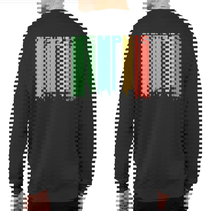 Retro Memphis Tennessee Cityscape Downtown Skyline Sweatshirt Back Print