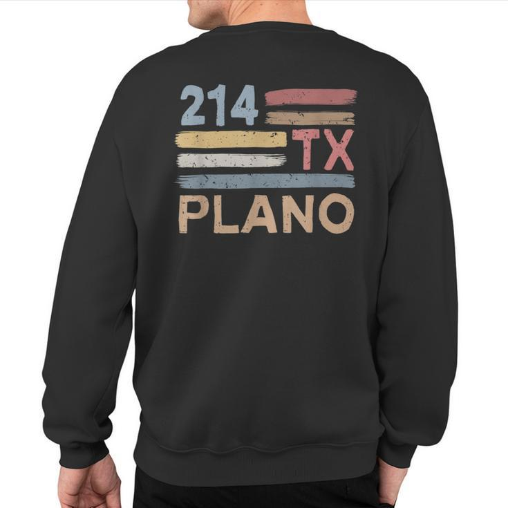 Retro Plano Area Code 214 Residents State Texas Sweatshirt Back Print