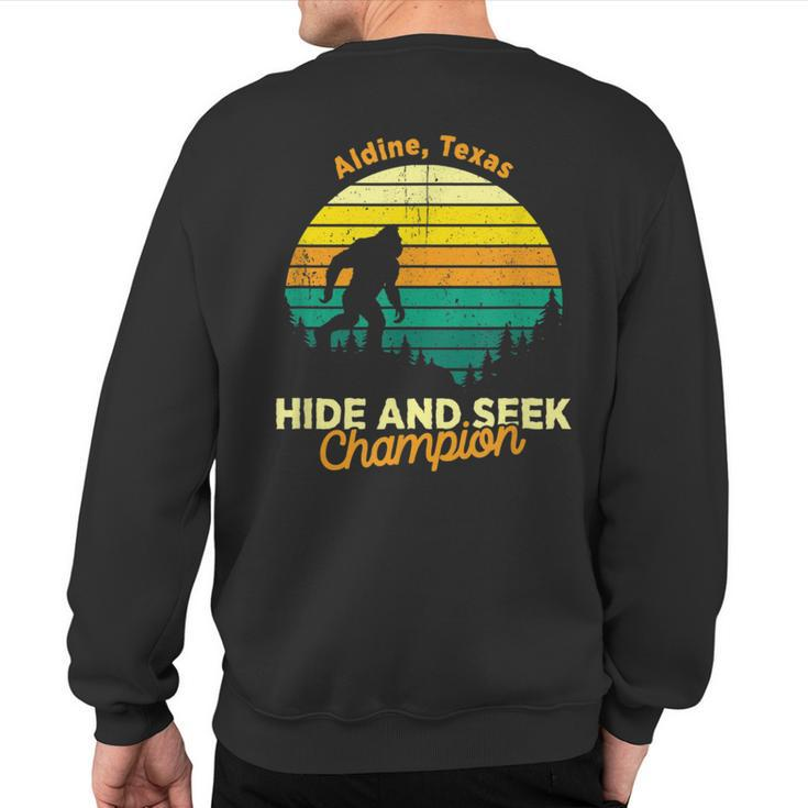 Retro Sasquatch Aldine Texas Bigfoot State Souvenir Sweatshirt Back Print