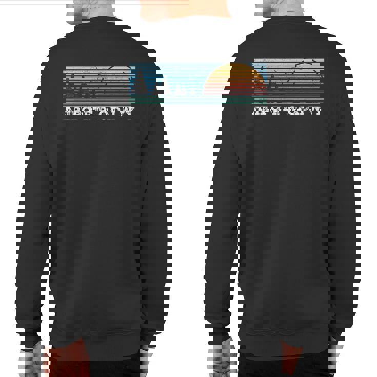 Retro Sunset Stripes Airport Road Wyoming Sweatshirt Back Print