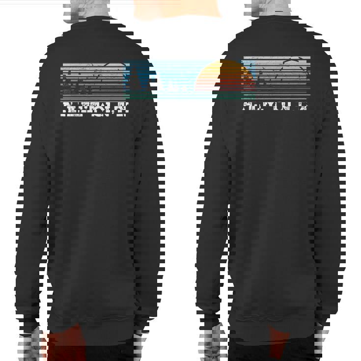 Retro Sunset Stripes Alleyton Texas Sweatshirt Back Print