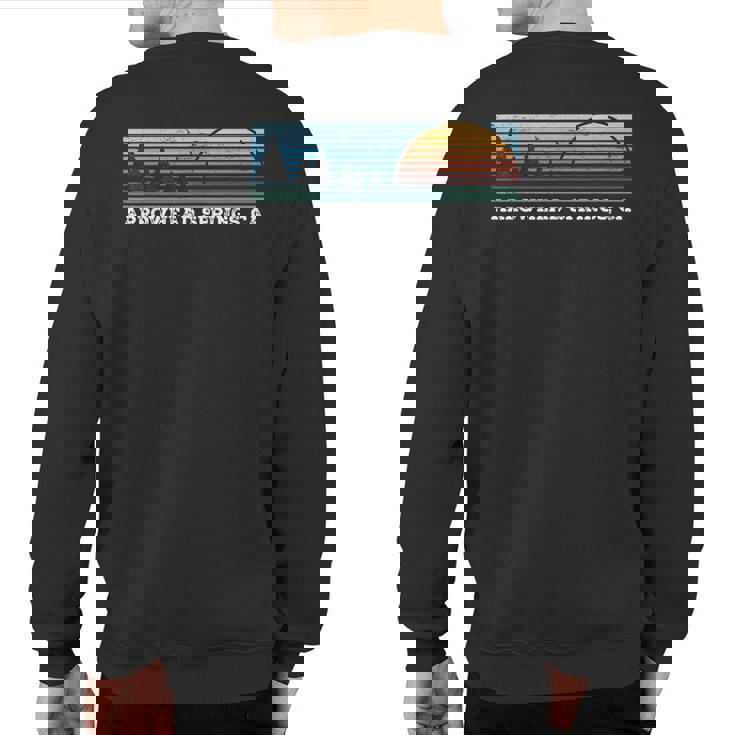 Retro Sunset Stripes Arrowhead Springs California Sweatshirt Back Print
