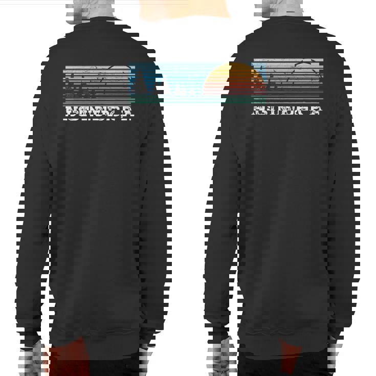 Retro Sunset Stripes Austinburg Pennsylvania Sweatshirt Back Print