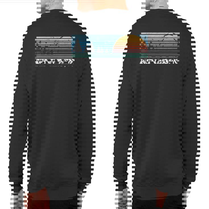 Retro Sunset Stripes Enka Village North Carolina Sweatshirt Back Print