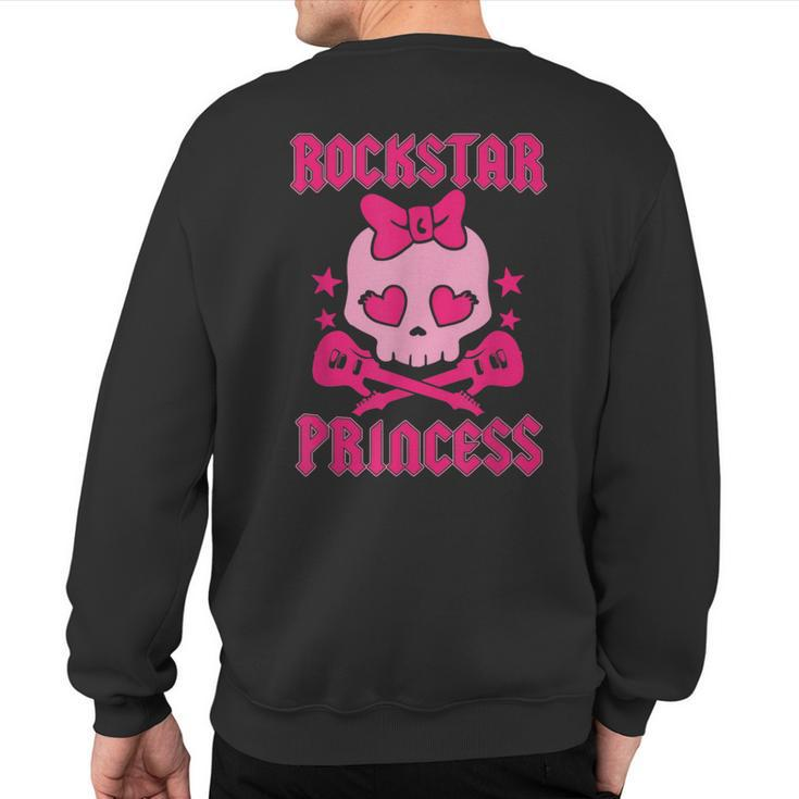 Rockstar Princess Heavy Metal Pirate Skull Pink Sweatshirt Back Print