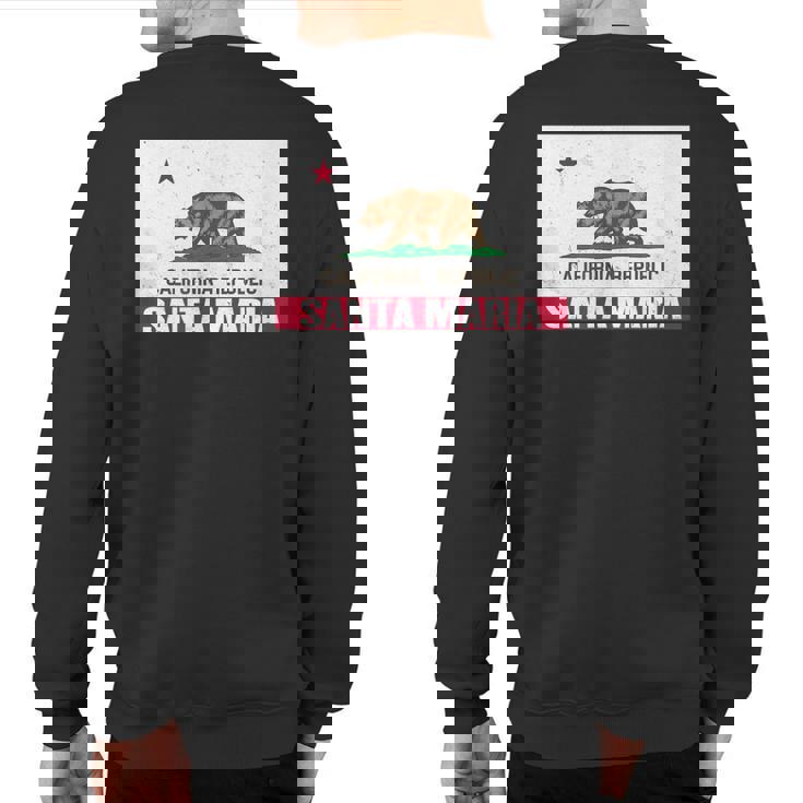 Santa Maria California Distressed Ca Republic Flag Sweatshirt Back Print