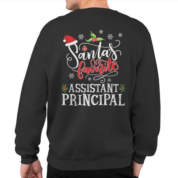 Santa's Favorite Assistant Principal Christmas Party Xmas Sweatshirt Back Print