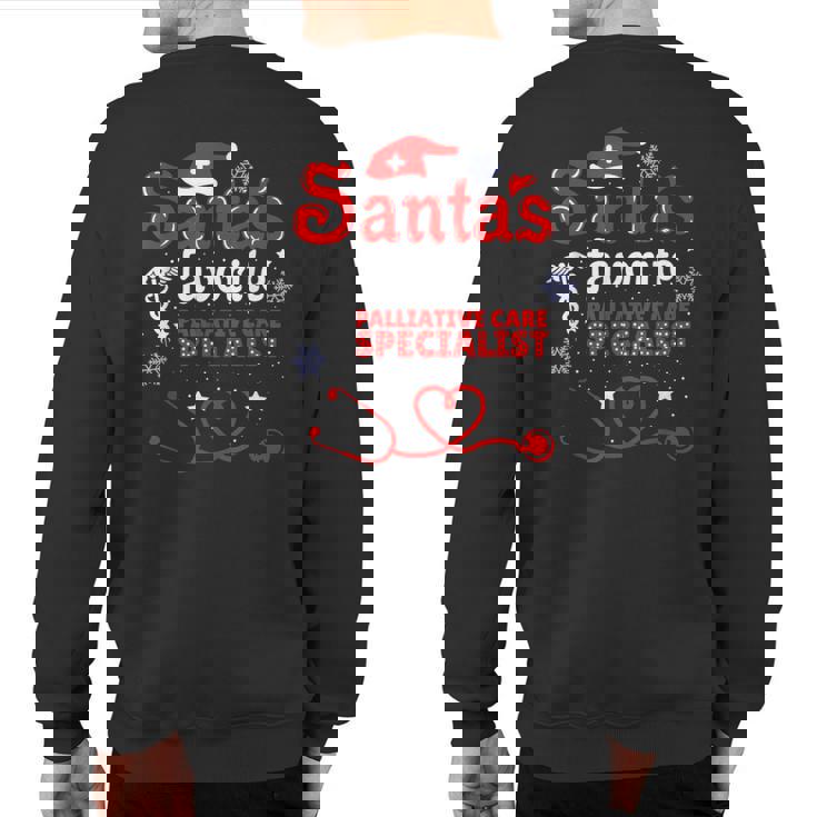 Santas Favorite Palliative Care Specialist Christmas Sweatshirt Back Print